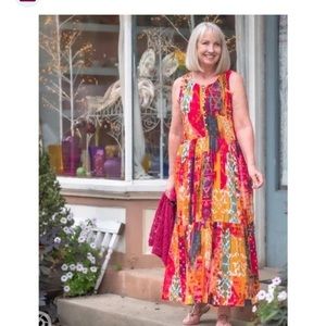 Women's COLD WATER CREEK Copper Canyon Maxi Dress Rosa Red Multi Size XL